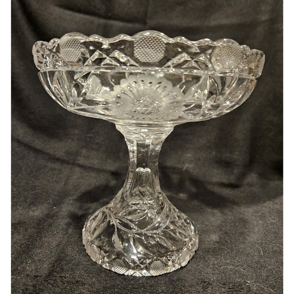 McKee Innovation Bowl Compote Cut Crystal Antique Glass - SET OF 2 - Picture 8 of 8
